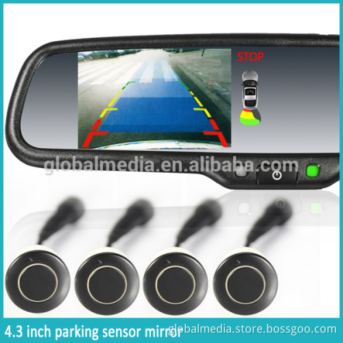 4.3 inch OEM parking sensor rearview mirror with 4 replacement radar detectors with backup display made by GERMID